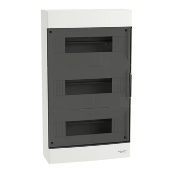 Щит пластиковий Schneider Electric Easy9 EU навісний 3 ряди по 12 модулів димчасті двері EZ9EUC312