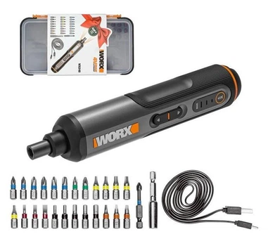 Електрична акумуляторна викрутка WORX WX240 Type-c Комплект