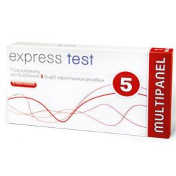 Екcпрес-тест (мультіпанель на 5 смужок) для раннього визначення наявності наркотичних речовин