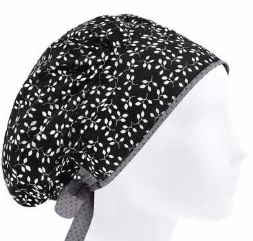 Медицинская шапочка-чепчик женская HeadwearUniverse универсальная принт Листочки
