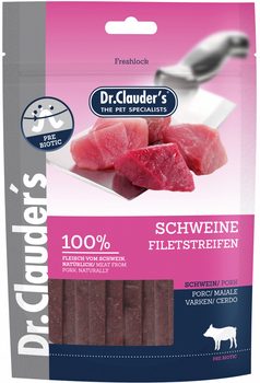 Ласощі для собак Dr.Clauder's смужки зі свинини 80 г (4014355322126)