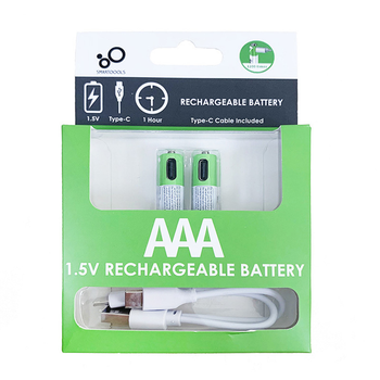 Аккумуляторные многоразовые мизинчиковые батарейки Smartoools AAА 2 шт 1,5V 750 mWh с USB Type-C входом