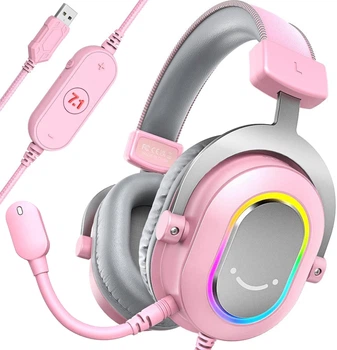Навушники Fifine H6P RGB Pink