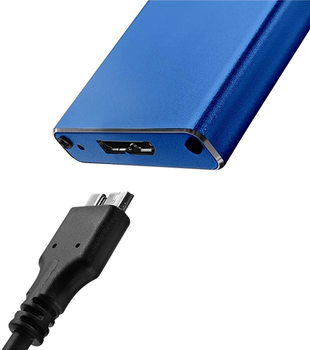 Зовнішня кишеня Qoltec M.2 SSD SATA USB 3.0 2TB Blue (5901878518329)