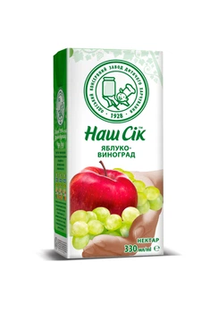 Нектар Наш сік виноградно-яблучний освітлений 0.33 л (4820016252400)