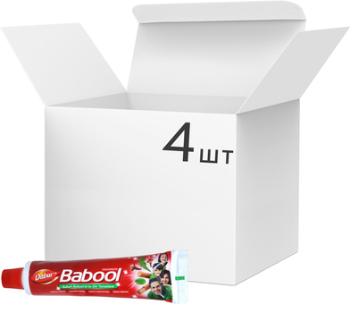 Упаковка зубной пасты Dabur Babool 90 г х 4 шт (8901207044076)
