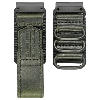 Ремешок для часов Hemsut HGA137 Men's leather Garmin Green 22 mm