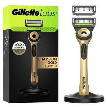 Станок для гоління чоловічий (Бритва) Gillette Labs CHAMPION GOLD EDITION + 2 картриджа і магнітна підставка