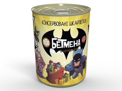 Консервированные Носки Бетмена - Необычный Подарок Для Супергероя (укр) MemorableUA носки, р.: 27-30, 31-35, 36-40, 41-45, одна пара