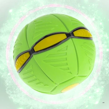 Летающий складной игровой мячик Flat Ball Disc мяч-трансформер для активных игр на природе и дома зеленый (kt -6055)