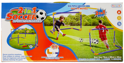 Bramka do piłki nożnej Mega Creative 2 in 1 Soccer Sports Fun Series z akcesoriami 79 x 50 x 43 cm (5904335827910)