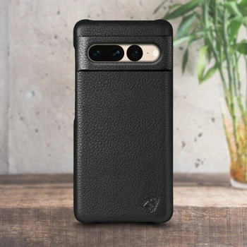 Кожаная накладка Stenk Cover для Google Pixel 7 Pro Чёрная (76883)