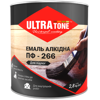 Емаль ULTRAtone ПФ-266 для пола жовто-коричнева Вага: 0.9 кг