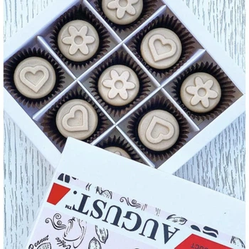 Цукерки-My healthy product AUGUST На основі кероба без цукру «Кава-Арахіс-Крем»,коробка 145г
