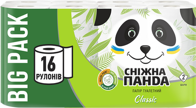 Туалетний папір Сніжна Панда Класик 2 шари 16 шт (4820183971265)