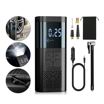 Автомобильный аккумуляторный компрессор с ЖК монитором Wireless air pump VC027 для шин автомобиля и велосипеда