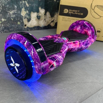 Гироборд SMART BALANCE U8 Infinity 2024 Фиолетовый космос с Bluetooth колонкой и LED – подсветкой колес