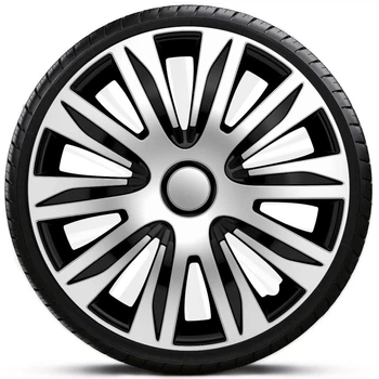 Колпаки для дисков Argo R15 NARDO Silver&Black (серебристо-черные)