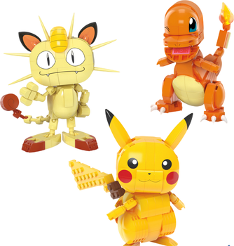 Zestaw klocków Mattel Mega Pokemon „Buduj i eksponuj” Trio z Kanto 529 części (0194735157716)