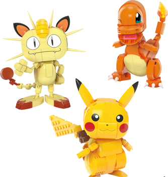 Конструктор Mattel Mega Pokemon "Build and Display" Тріо з Kanto 529 деталей (0194735157716)