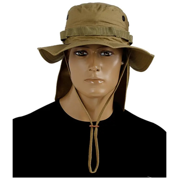 Панама Sturm Mil-Tec British Boonie Hat with Neck Flap R/S Coyote 2XL (12326105)