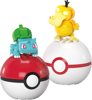 Zestaw klocków Mattel Mega Pokemon Pokeball Bulbasaur i Psyduck 63 części (0194735235742)