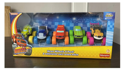 Спалах і диво-машинки набір 5 машинок Fisher-price Blaze&Monster Machines Neon Wheels 5-pack