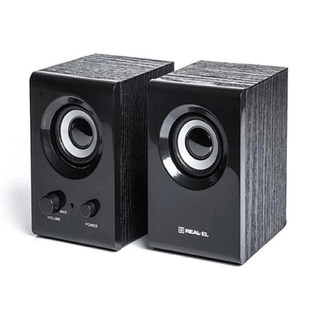 Колонки REAL-EL S-210 (black), 2x3W, USB (54936)