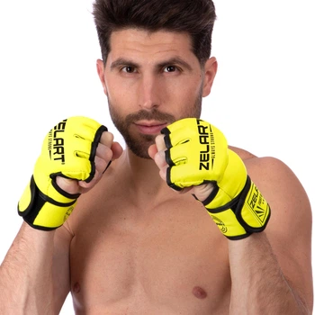Перчатки для смешанных единоборств MMA Zelart BO-5699 XXS Лимонный