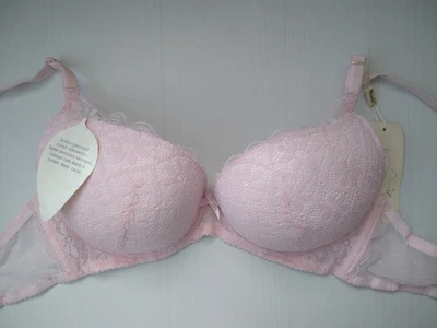 Бюстгальтер WeiyeSi push up gel мереживо рожевий 75С 7039