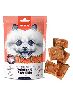 Ласощі Wanpy Soft Salmon & Fish Skin Bites для собак М'які шматочки лосося 100 г