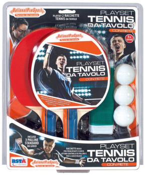 Zestaw do gry w tenisa stołowego RSToys Rakietki z siatką i piłeczkami (8004817100764)