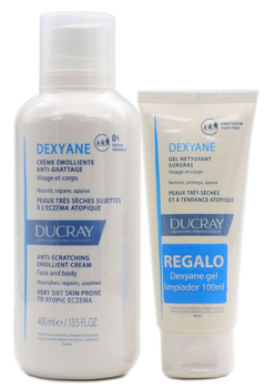 Zestaw kosmetyków do pielęgnacji Ducray Dexyane Lotion do twarzy i ciała 400 ml + Żel oczyszczający do twarzy i ciała 100 ml (3282779338004)