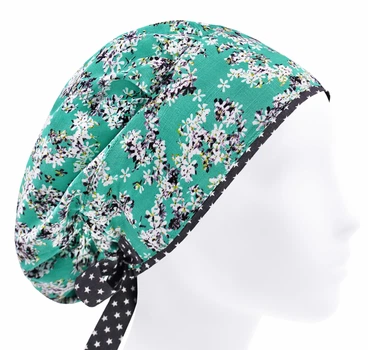 Медицинская шапочка-чепчик женская HeadwearUniverse универсальная принт Черёмуха