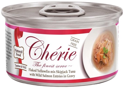 Вологий корм для котів Pettric Cherie мікс тунця з диким лососем в соусі 80 г (4712937600326)