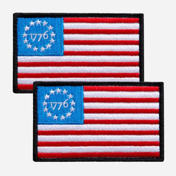Набор шевронов на липучке IDEIA Флаг США 5 х 8 см 2 шт Красный (4820227287222)