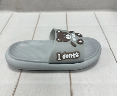 Модные детские шлепки Luck Line bear 30 20 см серые