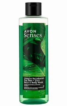Шампунь Гель для душа для мужчин 2 в 1 Avon Senses, Jungle Rainburst Тропические Джунгли 500 мл