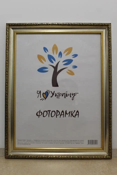 Фоторамка 50Х70, серебряный с золотым обрамлением, 377-036S, СТЕКЛО + ДВП