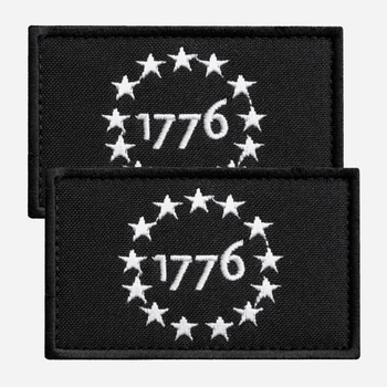 Набір шевронів на липучці IDEIA США 1776 Патріот 5 х 8 см 2 шт Чорний (4820227287192)