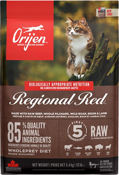 Сухий корм для котів Orijen Regional Red зі смаком м'яса та риби 5.4 кг (ORI078e)