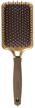 Гребінець для волосся Olivia Garden Expert Care Rectangular Nylon Brites з нейлоновою щетиною Gold&Brown (5414343020741)
