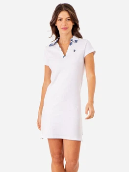 Сукня-футболка коротка літня жіноча U.S.Polo Assn 215907-9800A L Біла (786660560893)