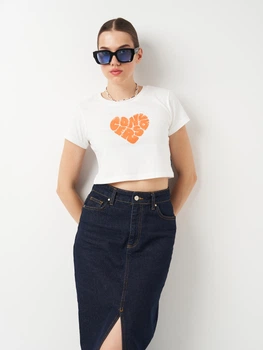Футболка хлопковая женская Converse Colorful Heart Tee White 10026369-102 XS Белая (194434899672)