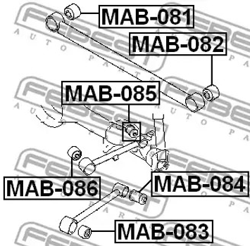 САЙЛЕНБЛОК ЗАДНЕЙ НИЖНЕЙ ПРОДОЛЬНОЙ ТЯГИ, FEBEST (MAB083)