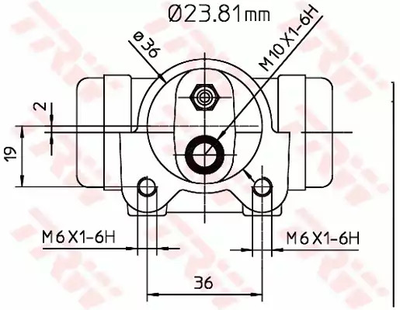 Робочий гальмівний циліндр RENAULT Master T28/Master T33/Master T35/Master T39 FL, TRW (BWK224)