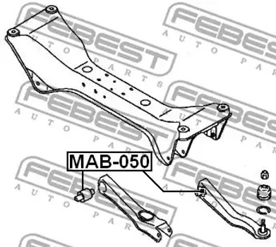 Сайлентблок рычага MITSUBISHI GALANT V-VI 92-04 зад. мост (FEBEST), FEBEST (MAB050)