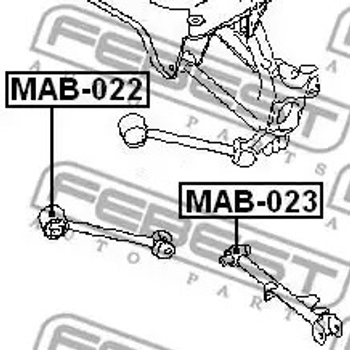 Сайлентблок заднего поперечного рычага Galant 92-04, FEBEST (MAB023)