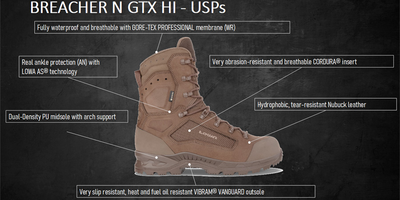 Берці тактичні Lowa Breacher N GTX HI TF р43.5 (27.3см) коричневі (210112-C30-0493)