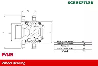 Подшипник ступицы, MITSUBISHI OUTLANDER III 713650620 (FAG)